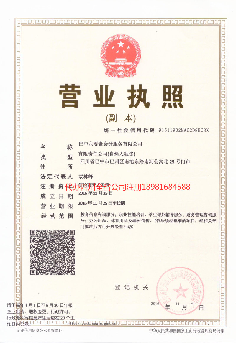 三台三台六要素会计服务有限公司